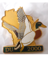 2000 DUCKS UNLIMITED WISCONSIN Mallard Enamel Lapel Hat Pin Sport Style ... - $9.89