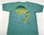 Guy Harvey Shirt Mens Medium Blue Chest Pocket Mahi Flying Fish Graphics - $13.99
