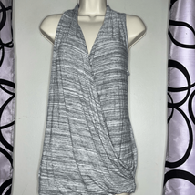 New Banana Republic Heather Gray White Striped Faux Wrap Top Shirt Sz Small Nwt - £14.88 GBP