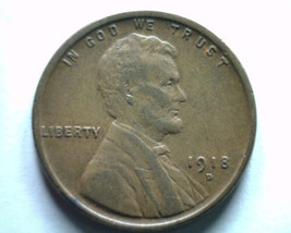 1918-D LINCOLN CENT PENNY EXTRA FINE XF EXTREMELY FINE EF NICE ORIGINAL ... - $18.00