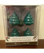Pier 1 Light Up LED Christmas Tree Clip-on Wine Glass Drink Charms NEW - £11.48 GBP