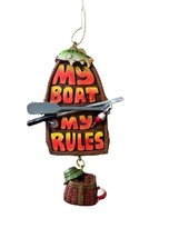 Midwest CBK NWT My Boat My Rules Dangle Christmas Ornament Brown Orange 4.5 in - £7.44 GBP