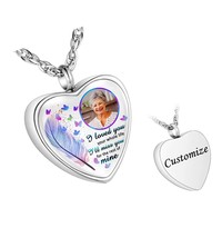 Personalized Photo Urn Necklace for Ashes Heart for - £49.80 GBP
