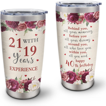 DOAKIZZ 40Th Birthday Gifts for Women Stainless Steel Tumbler/Cup 20Oz 1PC - £13.22 GBP