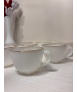 Anchor hocking milk glass cups with gold trim set of 8 - $776.31 MXN