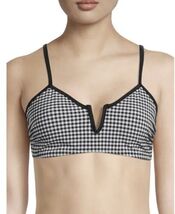 TIME AND TRU ADJUSTABLE STRAPS BLACK WHITE GINGHAM V-Wire SWIM TOP LARGE... - $188.34 MXN