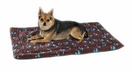 Dog Beds Chocolate Brown &amp; Blue Pawprint Crate Mats Warm Berber MPET Cho... - £18.14 GBP+