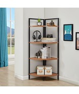 Saygoer Corner Bookshelf 4 Tier Stand Storage Shelf Modern Black, Walnut... - £67.61 GBP