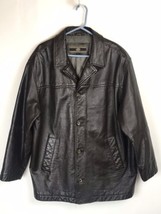 Members Only Men Large Brown Buttery Soft Leather 4 Button Jacket Car Co... - $69.25