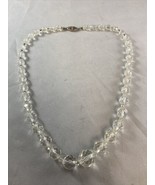 Vintage Graduated Crystal Beaded Necklace With Sterling Clasp 18”L - $29.65