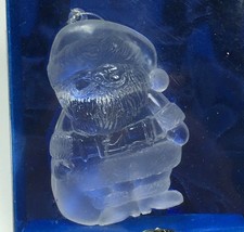 Christmas Ornament - Frosted Ice Sculptures - Santa Clear Acrylic Vintage - £7.19 GBP