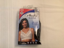 Playtex 18 Hour Bra Ult Shoulder Comfort Side Back Smooth Black Wire Free 42D Nwt - £14.14 GBP