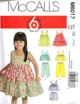 McCall&#39;s M6017 Girls Size 1 to 3 Top, Dress, Pants and Shorts Sewing Pattern New - £8.98 GBP