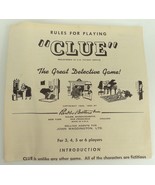 VTG 1949 Parker Brothers Clue Board Game - Instructions (B) - £4.64 GBP