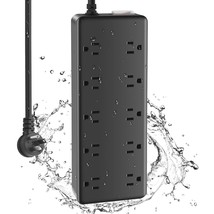 10 Outlets Outdoor Power Strip Weatherproof, 1700J Surge Protector Water... - £54.28 GBP