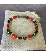 Misses/Girls Red, Grey &amp; Black 6.5” Bracelet Plastic NWOT - $9.27 CAD