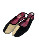 Lilly Pulitzer Italian Sling Back Leather Shoes Women 8.5 M Black Beige ... - $86.13