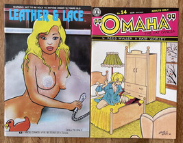 Leather &amp; Lace #18 and Omaha: The Cat Dancer #14 1990-1991 Mature Comics... - $31.93