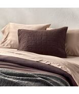 Casaluna King Heavyweight Linen Blend Quilt Sham Dark Fig - $497.78 MXN