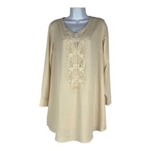 ASTR The Label Women&#39;s Cream Long Sleeve Lace Flowy Tunic Dress Size XS - £23.12 GBP