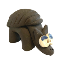 Artisan Made Hand Crafted Clay Armadillo Sculpted Figurine Brown - $264.86 MXN