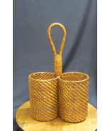 Woven two basket caddy with handle - $524.88 MXN