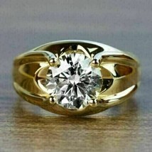 2Ct Rund Schliff Lab-Created Diamant Herren Rosa Hochzeit Ring 14K Gelbgold Lack - £10,656.57 GBP