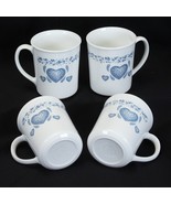 Corelle Blue Hearts Mugs 3 3/4&quot; Tall Lot of 4 - €11,00 EUR