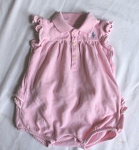 RALPH LAUREN pink shorts romper outfit Baby Size 6 months Cotton - £7.89 GBP