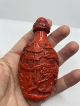 Vintage Dragon Parfum Snuff Bouteille Sculpté Cinabre Résine - £45.57 GBP