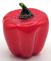 Art Glass Red Pepper Green Stem Handblown Paper Weight Sun Catcher Colle... - $375.23 MXN