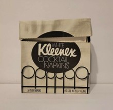 Vintage 1977 Kleenex Cocktail Napkins Gray Box - 50 2-PLY Partial Box Movie Prop - £10.31 GBP