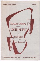 Vintage 1956 Karamu Theatre Cleveland South Pacific Oldest Black Theatre - £5.67 GBP