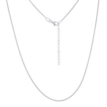 Sterling Silver 1mm Snake Chain - Rhodium Plated - £30.37 GBP