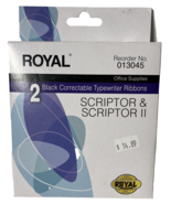 ROYAL Black Correctable Typewriter Ribbon for Scriptor 2 Pack - $17.81