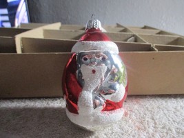 Vintage Santa Claus Christmas Tree Blown Glass Ornament 3.5&#39;&#39; - £27.18 GBP
