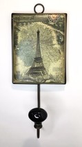 Paris Coat Wall Hook Eiffel Tower Hanging Metal  10&quot; x 4.5&quot; Coat Rack EUC Chic - £10.03 GBP