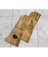 Leather Sword Gloves Gauntlet Renaissance Fencing LARP SCA Cosplay ~ Tan... - £16.35 GBP