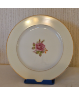 Fuji China Rosette Bread &amp; Butter Plate Pink Roses Gold Trim Occupied Japan - £9.85 GBP