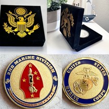 Us Marine Corps - 2nd Marine Division Challenge Coin With Velvet Case - £15.57 GBP