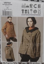 Vogue Pattern 8752 Misses&#39; Hooded Jacket Marcy Tilton Designer Sizes 8-14 Uncut - £11.19 GBP