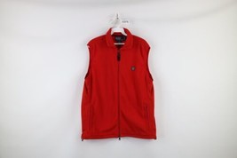 Vintage 90s Ralph Lauren Mens Medium Crest Spell Out Full Zip Fleece Vest Jacket - £47.44 GBP