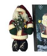 Vintage Christmas Santa Plush Weighted 11 in u Hand Painted Collectible ... - £26.36 GBP