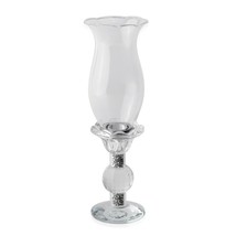 Transparent Crystal Candle Vintage Style Holder w/silv Stand 10&quot;  One/Box NEW!!! - £8.84 GBP