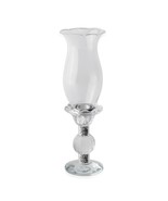 Transparent Crystal Candle Vintage Style Holder w/silv Stand 10&quot;  One/Bo... - $7.65