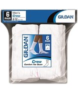 883096287803 Gb753-6Mght 6Pk White Men&#39;S Crew Socks, 2.50&quot; Height, - $42.99