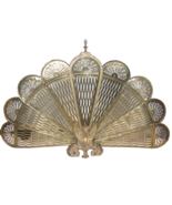 Vintage Brass Folding Fireplace Screen Fan Griffin Gargoyle - €506,64 EUR