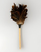 Vintage Victorian Ostrich Feather Duster Wood Handle Dust Cleaner Boudoi... - £31.74 GBP