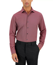 Mens Dress Shirt Slim Fit Geo Print Berry Size 15-15½ 34/35 ALFANI $60 -... - £14.32 GBP