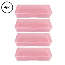 4Pcs Large Plastic Manicurists Personal Box Storage Case Container Pink - £14.93 GBP